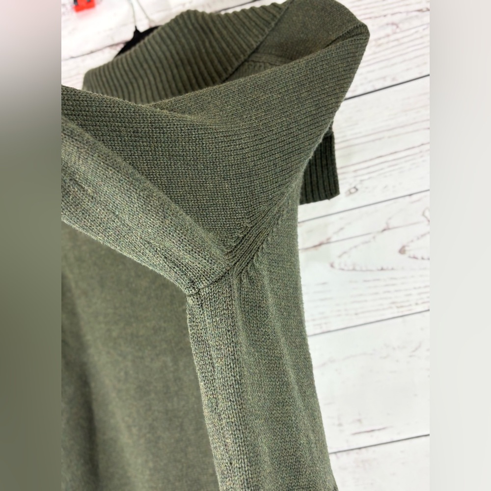 Pendleton Olive Shawl-Collar Ribbed Vintage Granny Cardigan in Size Large Petite - Picture 5 of 6